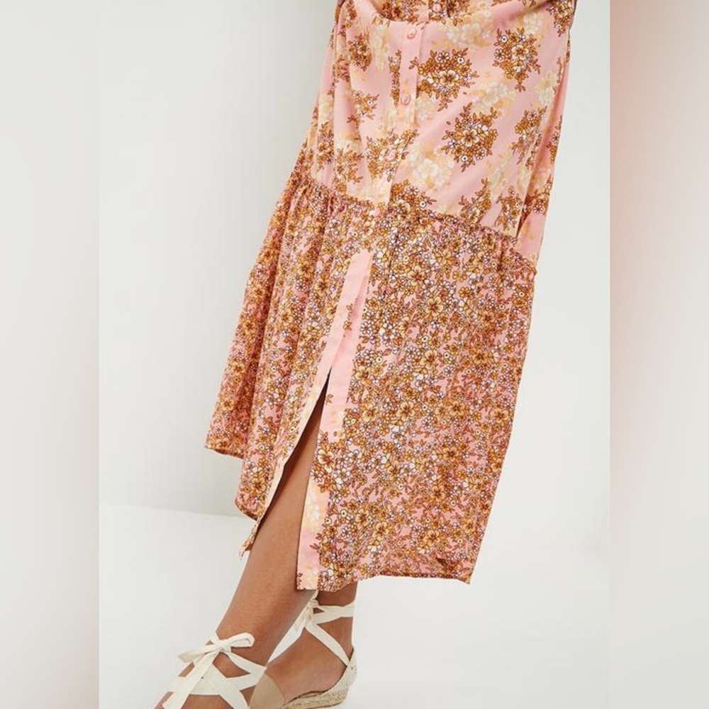Vera Moda Floral Eavis Maxi Dress In Rose Tan Size M Romantic Wedding - Picture 16 of 16
